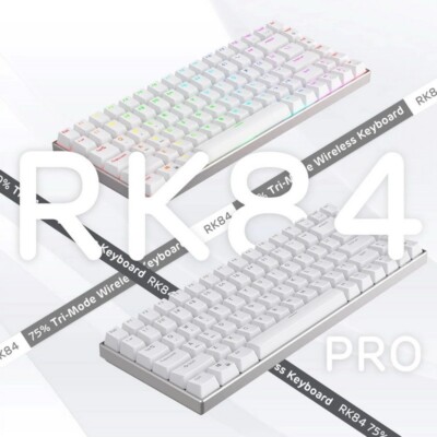 RK84 Pro 75% Wireless RGB Mechanical Keyboard - Blue Switches - USB33_WB