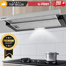 Devanti 600mm Range Hood Slide out Rangehood Kitchen Canopy Stainless Steel