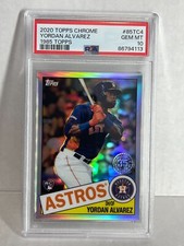 2020 Topps Chrome Yordan Alvarez 1985 35th Anniversary Rookie RC REFRACT PSA 10