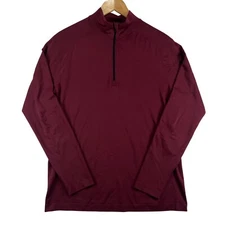 01.ALGO Performance 1/4 Zip Pullover Mens Medium Dark Red Maroon Quick Dry UV