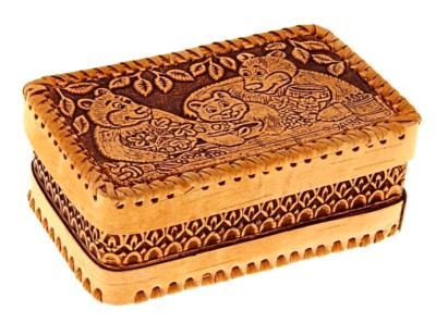Boîte à Bijoux Russe En écorce De Bouleau – Motif Oiseau De Feu – Artisanat Traditionnel – Neuf Avec étiquettes