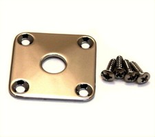 Black Nickel Flat Square Metal Jack Plate for Guitar/Bass FSJP-BN
