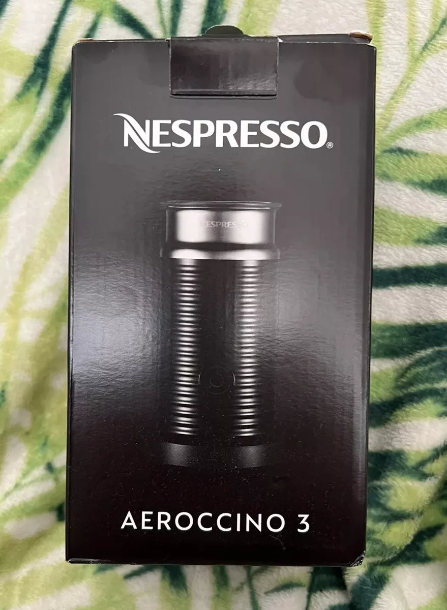 Nespresso Aeroccino 3 Milk Frother Black Coffee Hot or Cold Foam Iced Drink  Cafe 7630030390067