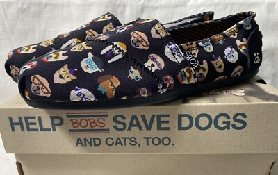 Bobs by Skechers  Plush Pup Smarts Womens Size 8.5 Black Slip On Shoes NEW