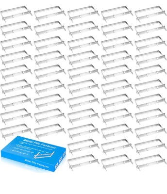 Prong Paper Fasteners 2 inch Capacity 2.75 inch Base Box of 100 Complete Se