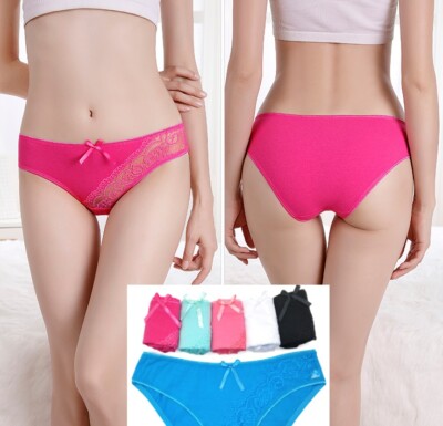 Damen Panty Slip String Schlüpfer Dessous Tanga Unterhose Unterwäsche 6x Set M
