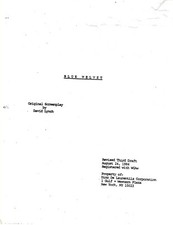 DAVID LYNCH SCRIP BLUE VELVET