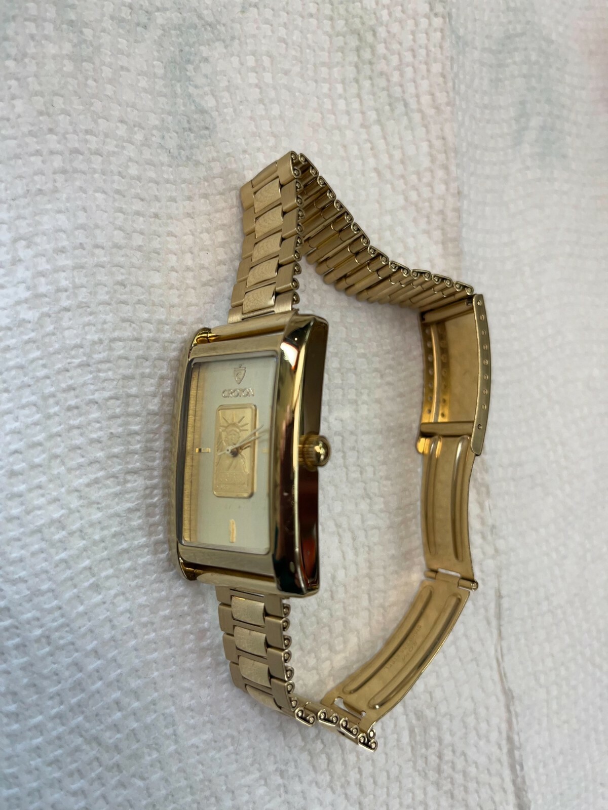 Vintage Croton Men's Quartz Watch Credit Suisse 1 Gram Liberty 999.9