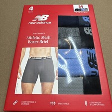 New Balance Men's 4 Pack Performance Premium Boxer Briefs Multi Color Size M