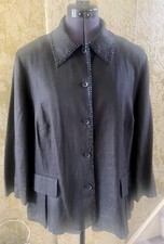 Verse Black Linen Jacket Women- Size 14