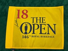 Jordan Spieth Winner Signed The Open @Royal Birkdale Golf Flag 2017 + Dealer COA