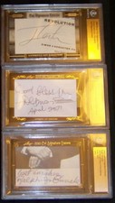 Jimmy Carter Ralph Bunche Desmond Tutu Signed Leaf Cut Cards NOBEL PRIZE BECKETT