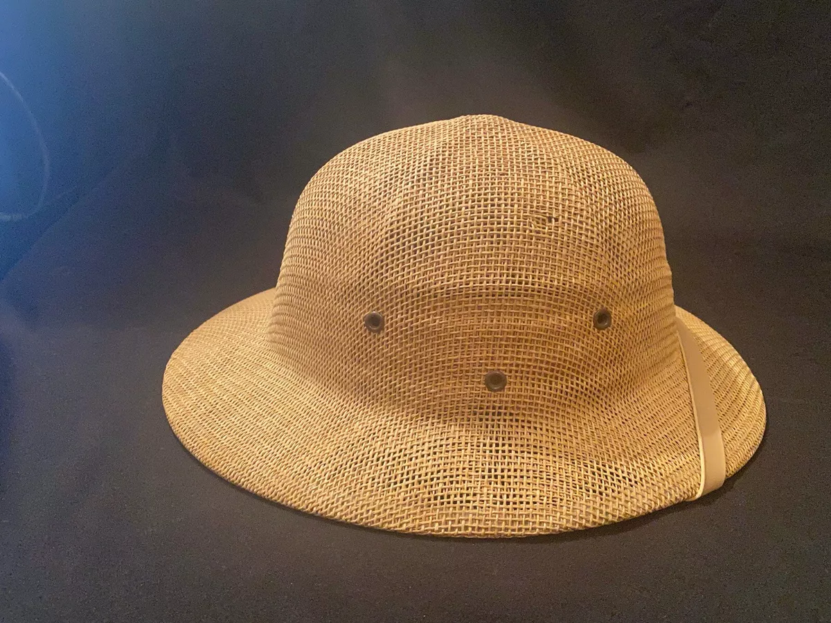 Vintage Dorfman Pacific Safari Hard Hat Pith Straw Mest Made in USA