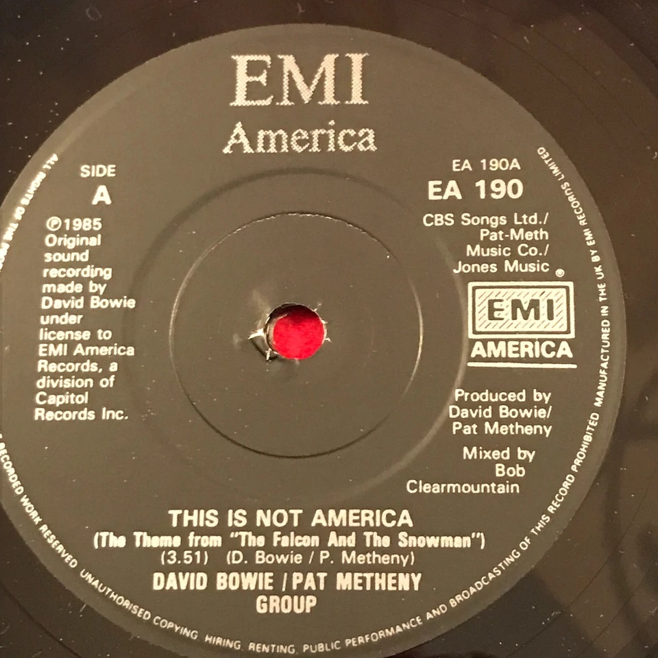 DAVID BOWIE PAT METHENY GROUP This Is Not America 1985 UK 7" vinyl single 45 - Image 3 of 4