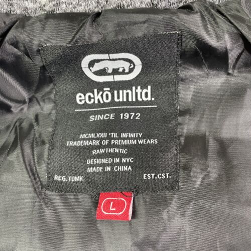 ECKO Unltd. Isolierte Weste Jacke Herren Größe L Hoodie schwarz grau mit Reißverschluss - Bild 4 von 10