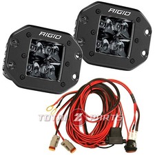 Rigid D-series Pro Midnight Led Lights Pair - Flush Mount - Spot Beam 212213blk