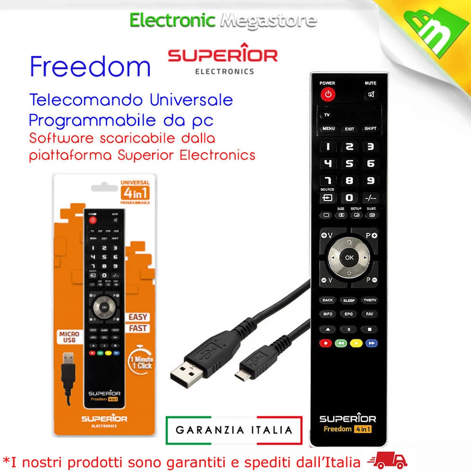 TELECOMANDO UNIVERSALE SUPERIOR FREEDOM 4 IN 1 PROGRAMMABILE CON IL PC