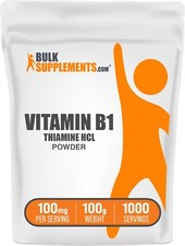 BulkSupplements Thiamine HCl Vitamin B1 Powder 100g - 100mg per Serving