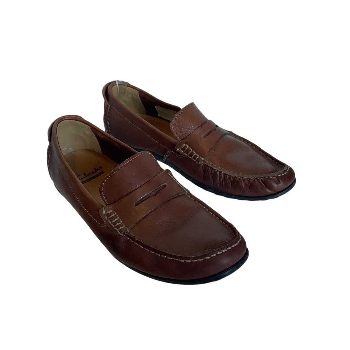Clarks Hamilton Way Driving Style Penny Loafers Men Size 7.5 Brown