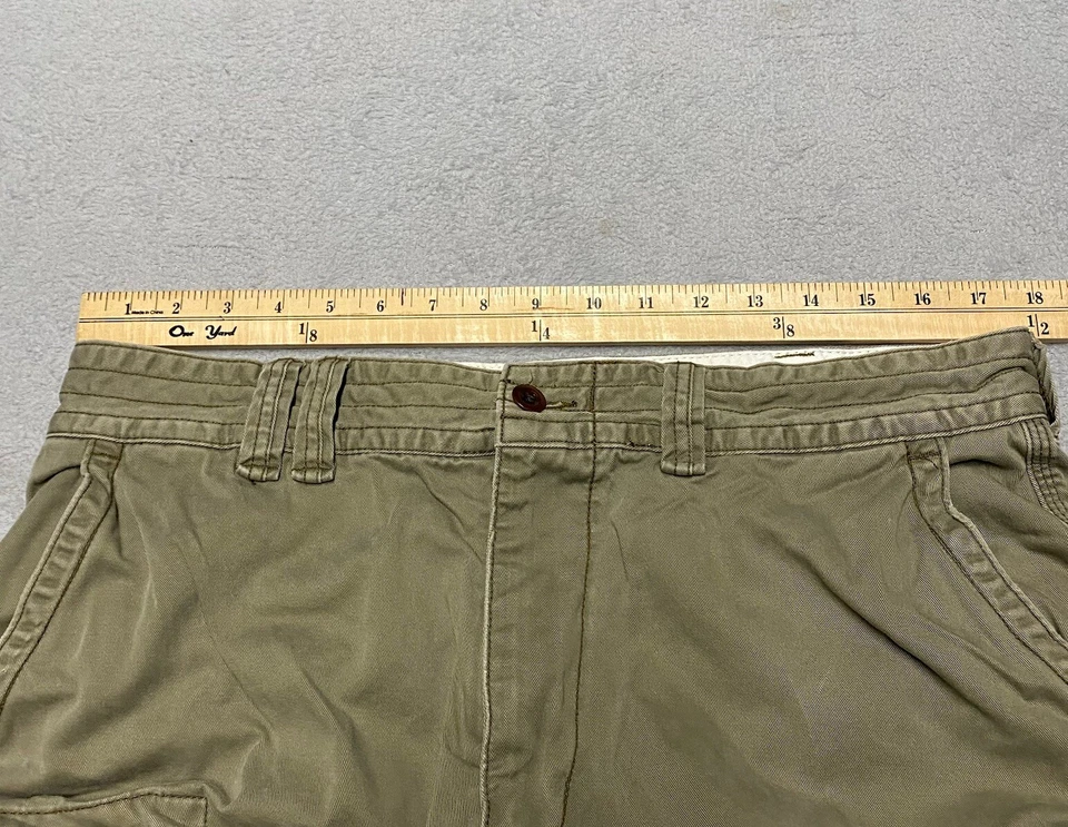"Pantalones cortos cargo vintage Polo Ralph Lauren para hombre 35 verde militar holgados relajados Y2K 10""" Foto 3 de 4