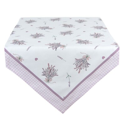 CLAYRE & EEF, Tischdecke Tischläufer, LAVENDEL, 50 x 160, 100 % Baumwolle