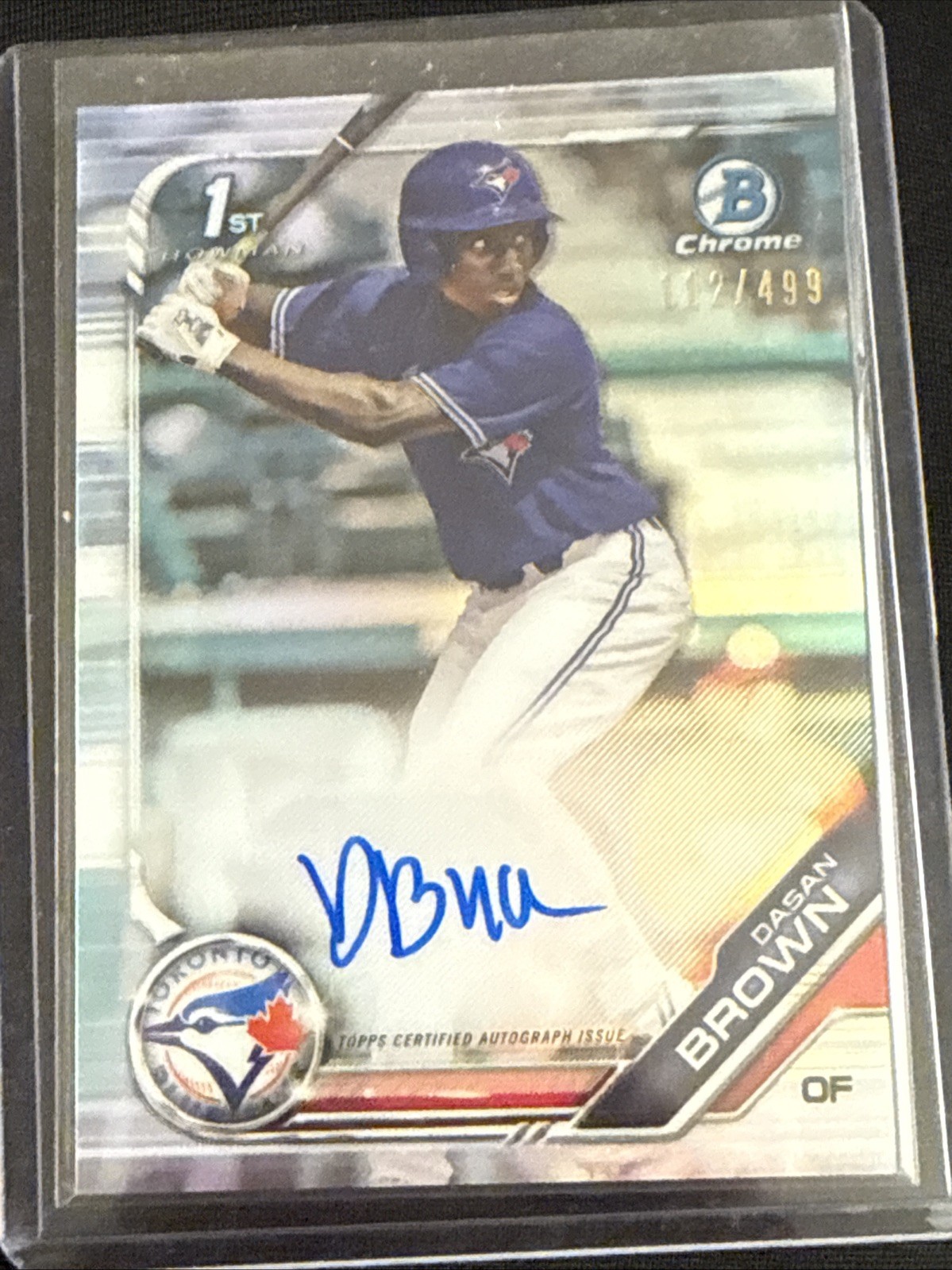 Dasan Brown Auto 2019 Bowman Chrome Draft 1st Autograph #CDA-DB Refractor /499