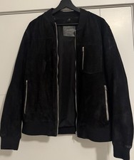 Allsaints Men  s Suede Bomber Jacket Size Medium