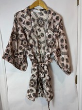 Vintage Val Mode Lingerie Robe Satin Belted Kimono Boudoir USA Made Loungewear