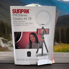 Sunpak PROSeries Creator Kit 72 Bi-color LED Ring Light Vlogging Smartphone New