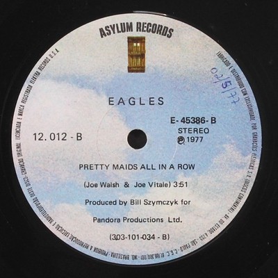 EAGLES: hotel california ASYLUM 7'' Single 45 RPM