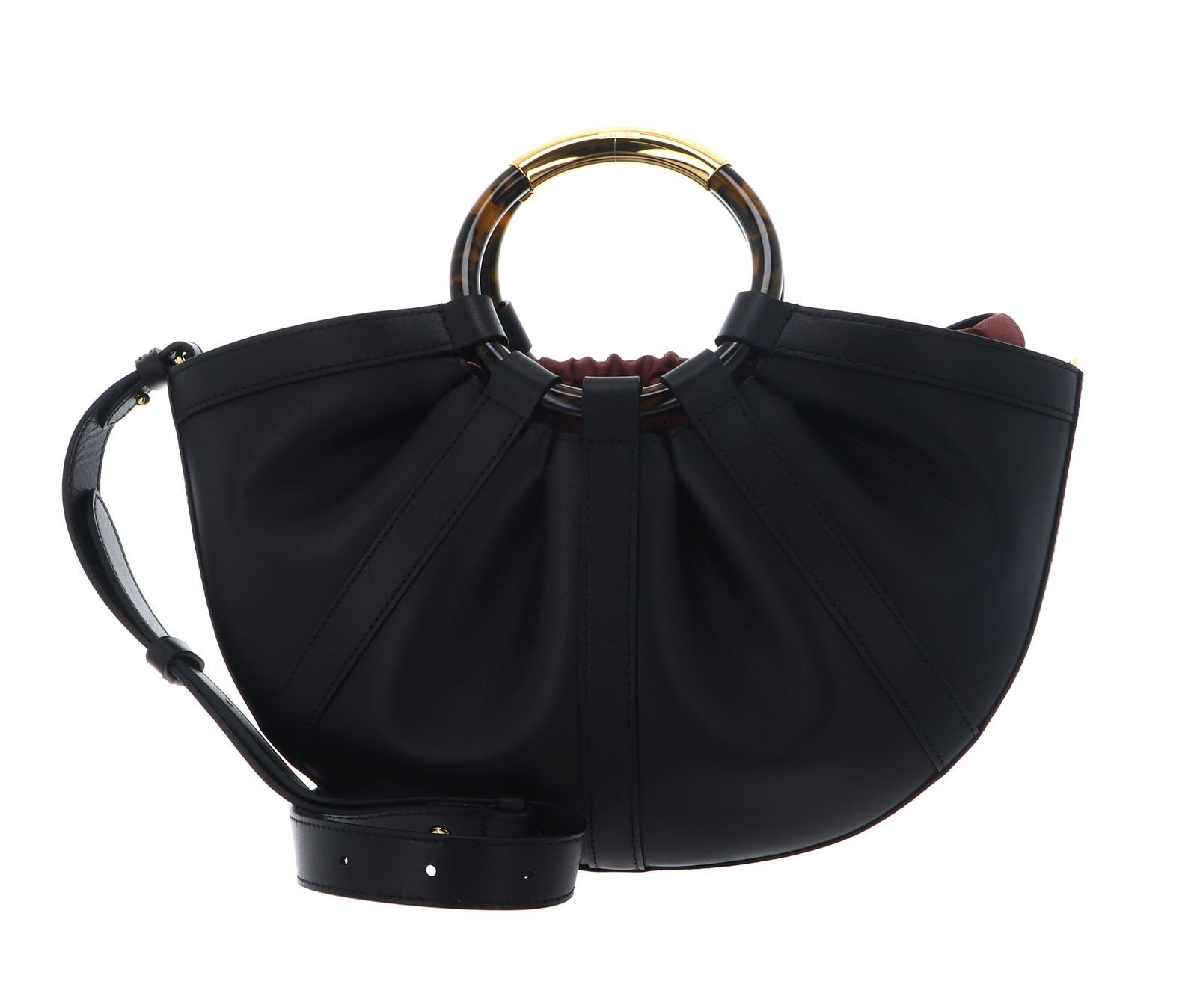 COCCINELLE handbag Shell Handbag Smooth Leather Noir