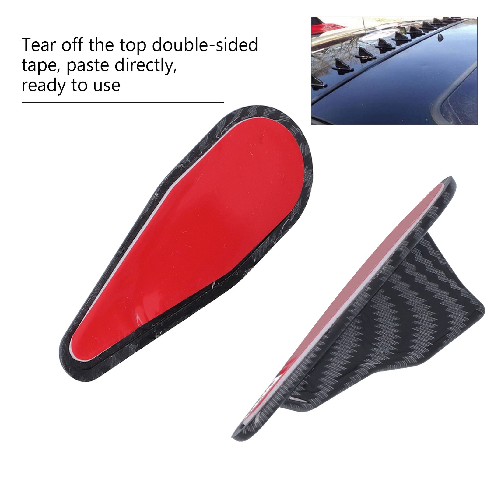 10PCS Fin Kit Spoiler Wing Set With Carbon Fiber Color For Car Roof