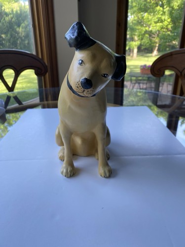 Antique 11" RCA Victor Radio Paper Mache Nipper Dog Store Advertising Statuette