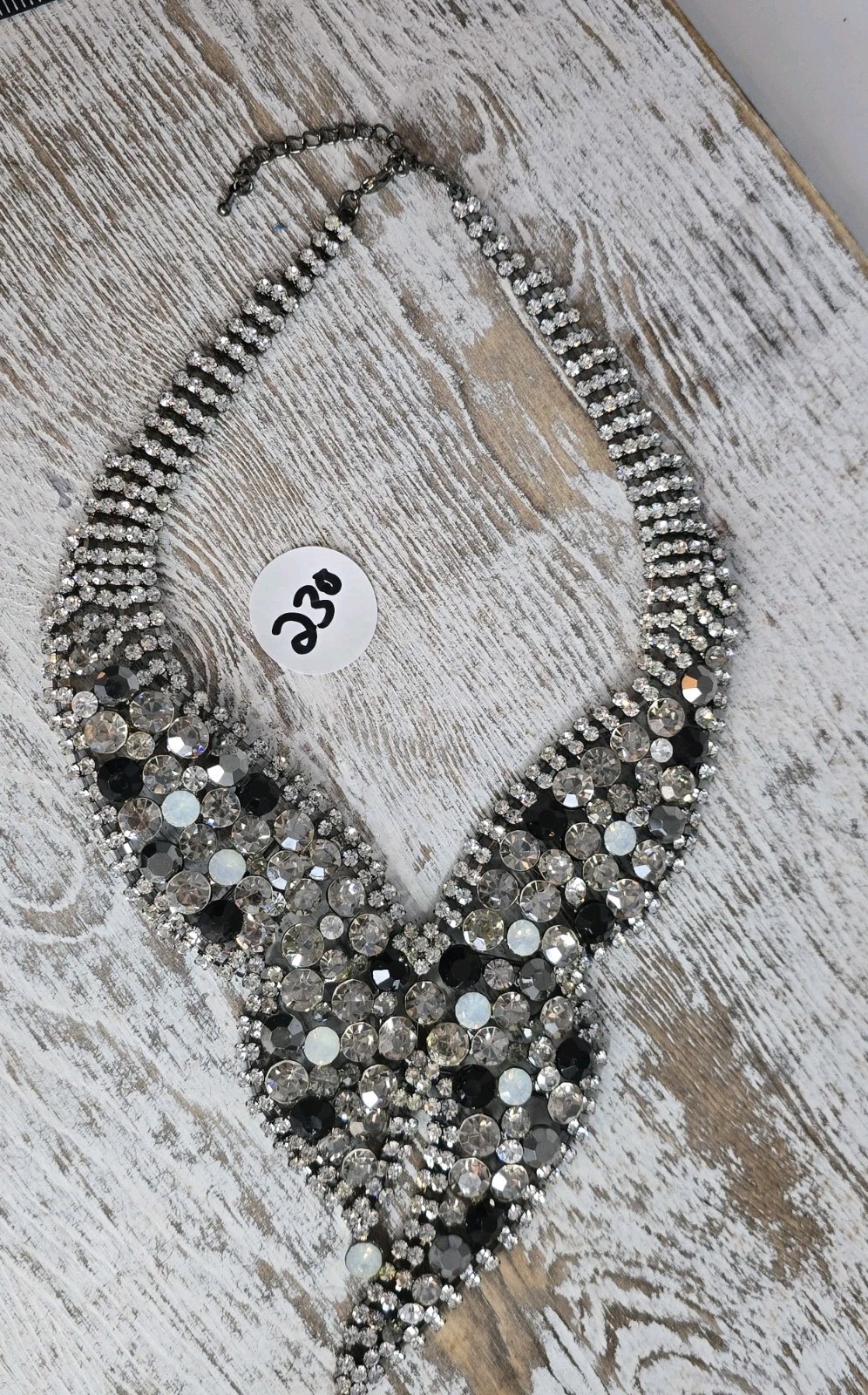 Large Rhinestone Statement Butterfly Wing Bib Nec… - image 5