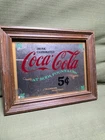 Vintage Coca-Cola At Soda Fountains 5 cent Sign Mirror Wood 10 x 8" Time Frames