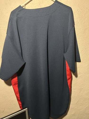 Dynasty Series Mens Sz 2 XL Cleveland Indians Jersey MLB Stitched Blue Button Up - Picture 3 of 3