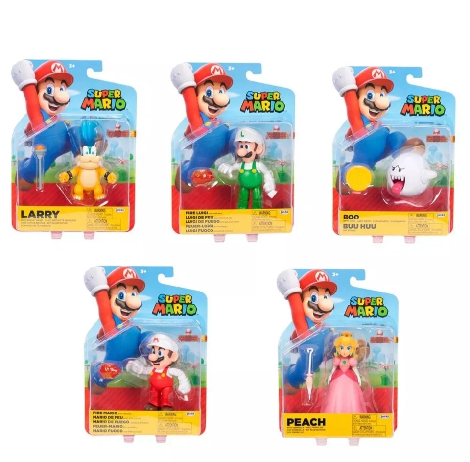 Super Mario Action Figuren Nintendo Spielzeug 10cm Luigi Peach Jakks Pacific