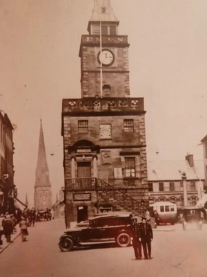 Vintage Real Photograph; Midsteeple, Dumfries, Scotland (3310) Shows Old Car - Image 1 of 4