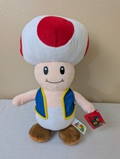 Xlarge 14 inch Official Super Mario Toad Plush Stuffed Toy Licensed New