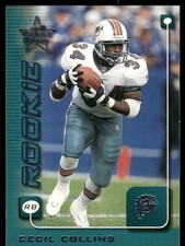 1999 Leaf Rookies & Stars #257 Cecil Collins Rookie RC Dolphins football card. rookie card picture