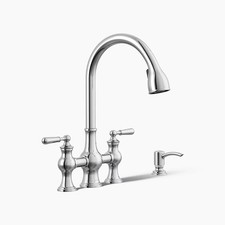 KOHLER Capilano R21070-SD-VS Pull-Down Bridge Kitchen Faucet Vibrant Stainless