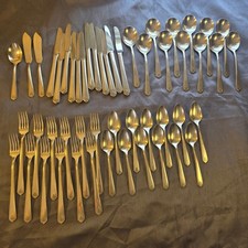 Vintage 1881 Rogers Oneida AA Heavy Silverplate Flatware 51 Piece Art Deco