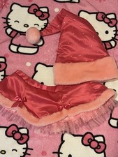 Victoria's Secret PINK Christmas Pink Faux Fur Stretch Santa Hat Tutu Skirt