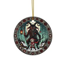 Krampus Child Christmas Dark Folklore Decor, Gothic Art, Printed on Ceramic