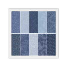 Blue Color JELLY ROLL: 20 2 1/2" x 44" Strips, 100 Quilting Cotton Fabric