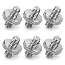 6 Pack Silver 1/4 Male To 1/4 Inch Threaded Tripod Screw Adapter Alloy Stud
