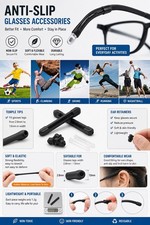 4 Pairs Black Anti Slip Glasses Ear Hooks Tip Eyeglasses Grip Temple Holder USA