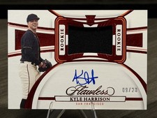 Panini 2023 Flawless Rookie Patch Autograph Kyle Harrison PPAH-1 Giants Ruby /20