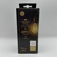 GE LED Vintage Style Warm Candle Light 5Watt Dimmable, Medium Base