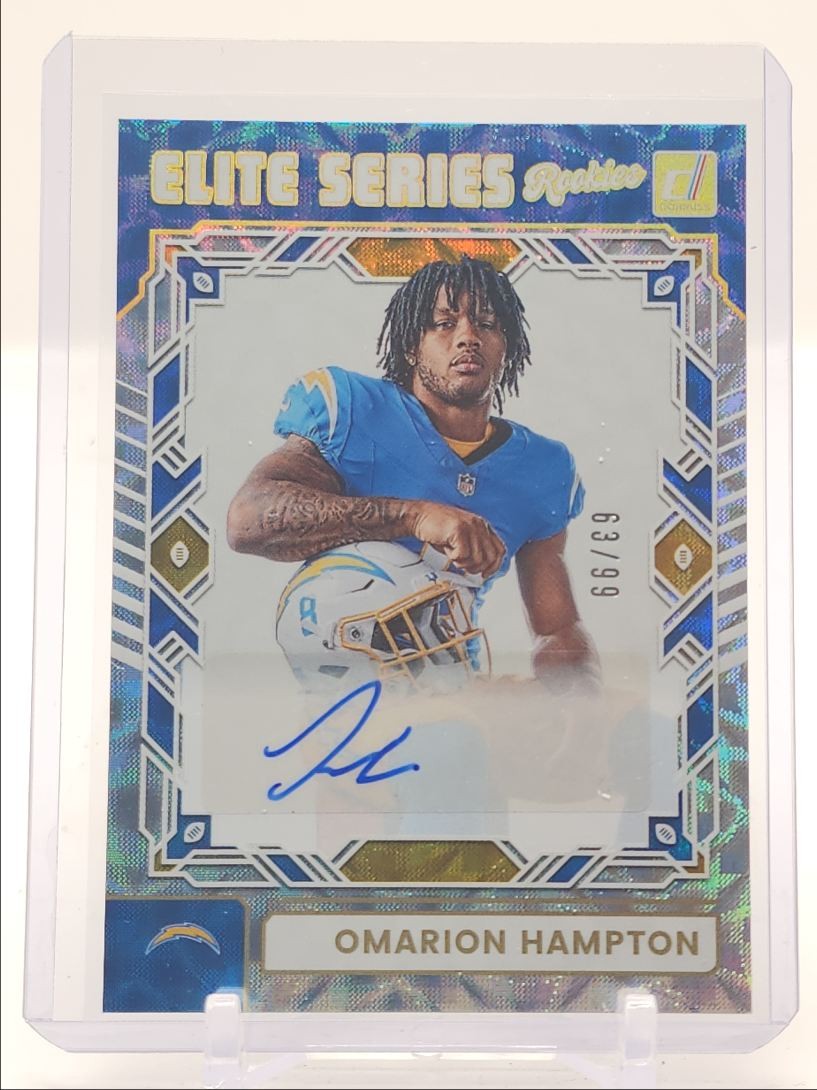 OMARION HAMPTON 2025 DONRUSS ELITE SERIES ROOKIES RC AUTO /99 Q2277